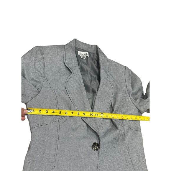 Isabella Suits Skirt Suit Set Grey Pleated Skirt Size 14W 14 W One Button Career - Picture 7 of 10